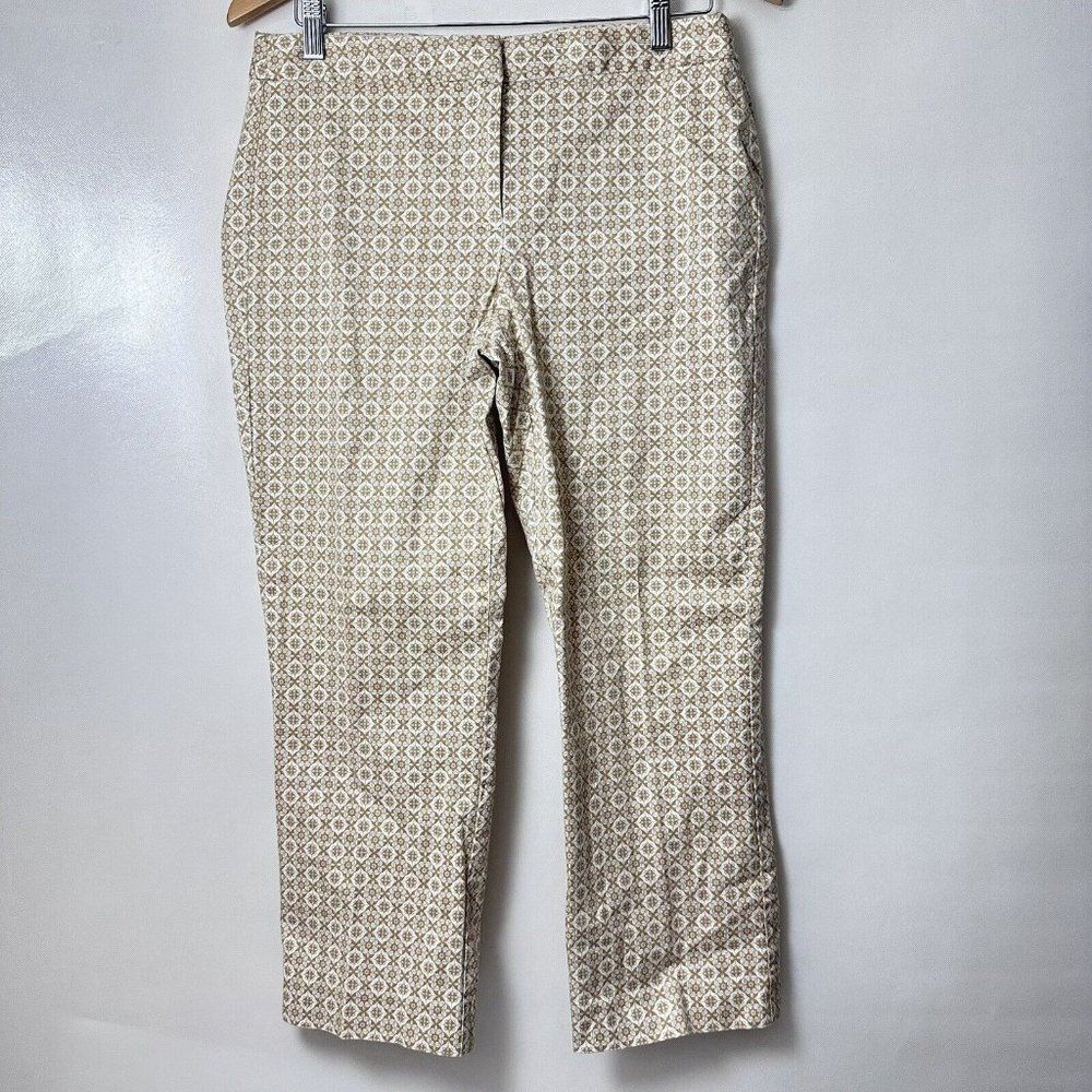 J. Crew Pants Womens 8 Beige City Fit Cropped Tapered Casual Khaki Trousers